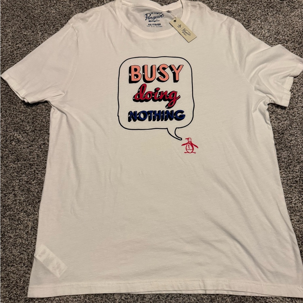Original Penguin White Tee with Bold Graphic